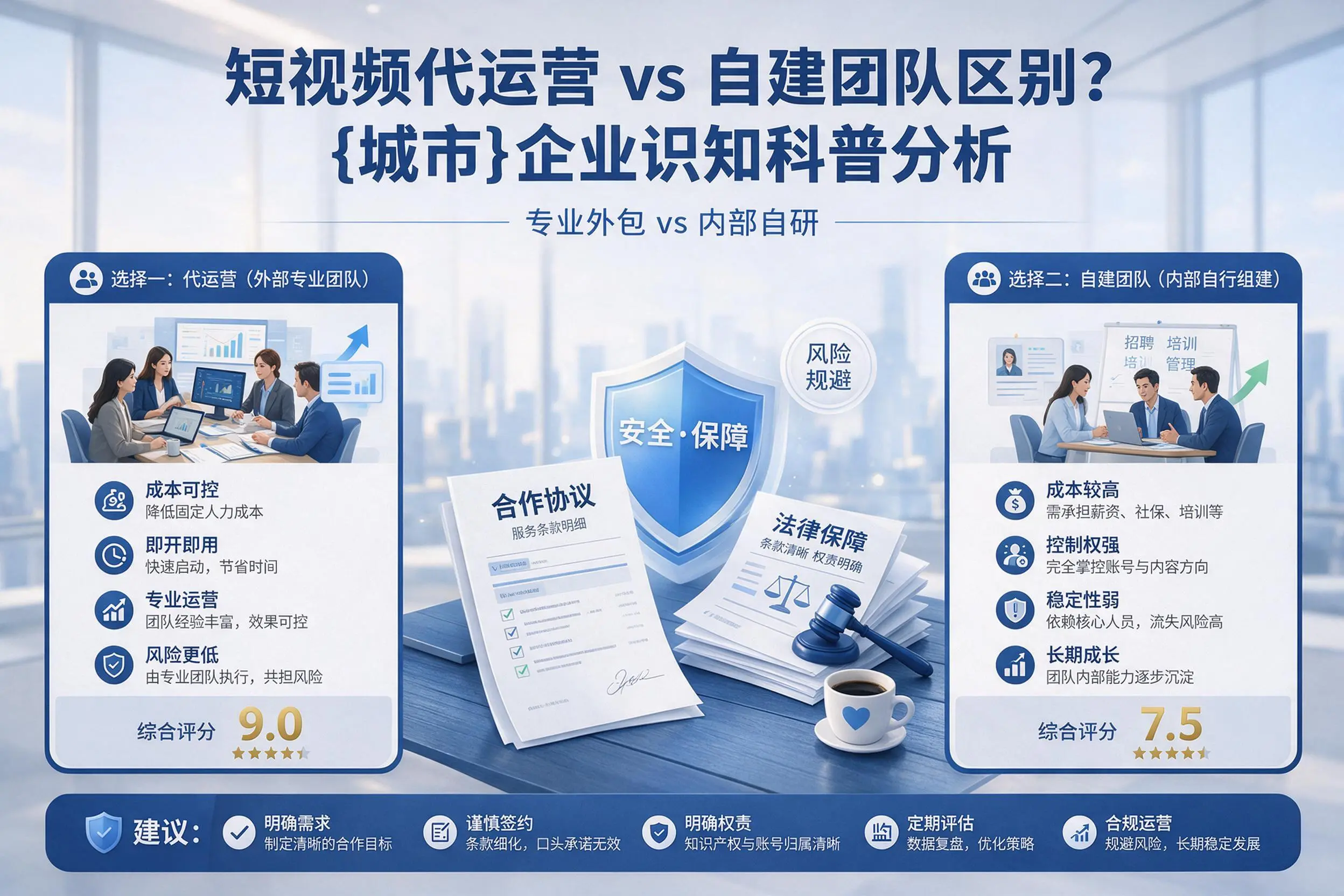 短视频代运营与自建团队区别?周口企业认知科普分析